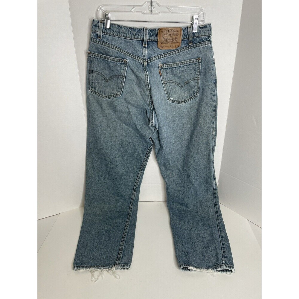 Vintage Levi’s 550 Orange Tab Jeans 34x32 Light Blue Relaxed Fit - Picture 6 of 11